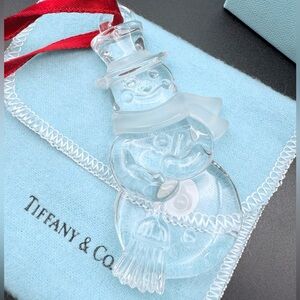 Tiffany & Co. Crystal Snowman Ornament 4” Limited Edition Holiday Collectible